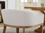Mid Century Modern Upholstered Barrel Dining with Arms,Farmhouse Linen Kitchen & Dining Room 54662414