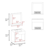 Blake Bathroom Mirror Cabinet with Two Interior Shelves, Wall-Mounted Storage White B200P313686