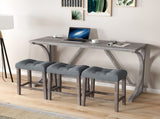 Bar Table Set with Power Outlet, Bar Table and Chairs Set, 4 Piece Dining Table Set, Industrial 84493124