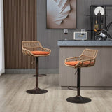 COOLMORE Modern Swivel Bar Stools Set of 2 Adjustable Counter Height Chairs with Footrest for W39594824