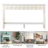 ZNTS [Replace code:71522742]Long Console Table Entryway Table with Different Size Drawers and Bottom 79017046