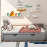 Extending Daybed with Trundle, Wooden Daybed with Trundle, Gray WF194887AAE