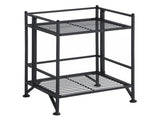 Storage 2 Tier Folding Metal Shelf, Black 70780096