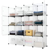 ZNTS 16-Cube Storage Shelf Cube Shelving Bookcase Bookshelf Organizing Closet Toy Organizer Cabinet White 35996258