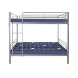 ZNTS Iron Bed Bunk Bed with Ladder for Kids Twin Size Gray 40700088