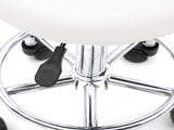 Round Shape Adjustable Salon Stool with Back and Line White 46930452