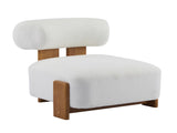 27.25" Modern Boucle Lounge Chair with Solid Wood Frame and Rolled Backrest, Soft and Durable Boucle N767P354792W