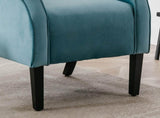 ZNTS Stylish Living Room Furniture 1pc Accent Chair Blue Button-Tufted Back Rolled-Arms Black Legs Modern B01167613