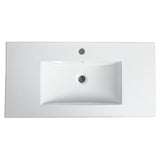 ZNTS 36 Inch Bathroom Ceramic Sink Basin, White W1550P168220