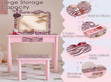 Macaron pink, MDF solid wood legs, spray paint silkscreen printing, zebra pattern, 1-drawer 48794931