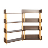 4 Tier Retractable & Rotatable Bookcases, Wooden Corner Book Shelf, Storage Rack for W1801P195686