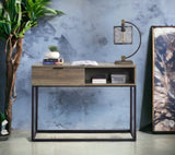 Galeno Rustic Oak with Black Finished Legs Writing Desk B2726P243694
