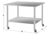 36''*24'' Commercial Work Table for Restaurant and Home Stainless Steel Kitchen Prep Table with W3167P303178