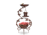 37.8 inch Bird Bath and Solar Bird Feeders Combo with Flower Planter Pedestal, Weather Resistant 60319630
