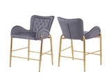 28.75inch Counter Height Bar Stools Set of 2, Bar Height Arm Chairs, Velvet Fabric Stools with N762P199823E