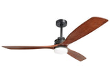 60 inch 3 Solid Wood Blade DC Motor Ceiling Fan Decorate for the Living Room with Light KBS-6005
