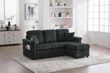 UNITED WE WIN L-Shaped Sectional Sofa with Pull-Out Storage,Ottoman & Pillows 3-Seat with USB W1568P332404