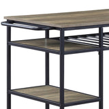 Lona Rustic Oak & Black Finish Kitchen Island B2726P272332