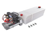 Hydraulic Power Unit 8 Quart Double-Acting Hydraulic Pump 12V DC 1.6KW 3200 PSI for Dump Trailer, 02328386