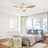 47 Inch Ceiling Fan with 22W LED Light and Remote Control 6 Speeds Reversible DC Motor White for W934P288500