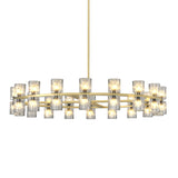 Modern 36" Gold Round Chandelier Light Fixture, K9 Crystal Chandeliers for Room, Living Room, W1340P310781