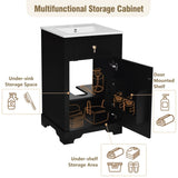 20-Inch Bathroom Vanity with Ceramic Sink, Soft Close Door, Adjustable Shelf, and Door-Mounted N729P192077B