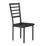 Black Finish 2-Piece Writing Desk Set with Chair Industrial Style Metal Frame Faux Leather B011P182511