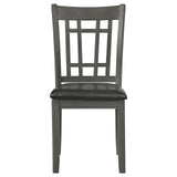 Medium Grey and Black Lattice Back Side Chairs B062P145657