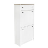 ON-TREND Functional Entryway Organizer with 2 Flip Drawers, Wood Grain Pattern Top Shoe Cabinet with WF308547AAK