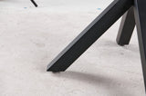 42.1"BLACK AND WOOD COLOR Table Mid-century Dining Table for 4-6 people With Round Mdf Table Top, W234P165709