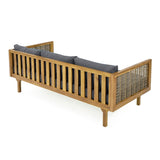 CLAREMONT 3 SEATER DAYBED WITH RATTAN ARMS N770P205570A
