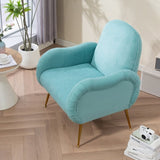 Accent Chair With Metal Gold Legs,Snowflake fabric Armchair,Single Sofa Chair for Living Room W3042P262912