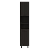 Hobart Pantry, Four Legs, Three Interior Shelves, Two Shelves, Two Cabinets -Black B07091870