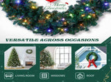 60in Pre-lit Christmas Wreath, Lighted Artificial Xmas Wreath with 220 Warm & Multi-color Lights and 41146835