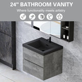 24" Floating Bathroom Vanity with Sink, Modern Wall-Mounted Bathroom Storage Vanity Cabinet with W1573P155844