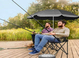 Portable Outdoor 2-Seat Folding Chair with Removable Sun Umbrella Black 57458005
