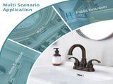 Oil Rubbed Bronze Bathroom Faucet with 2-Handle and 360 Degree Rotating Spout, Crescent Moon Style 81054067