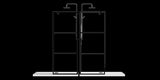 Goodyo 34" Shower Screen Door Walk-in Wet-room, Black, 3-panel Style D16384334