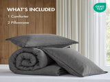3PCS Full/Queen Twill Washed Comforter Set B035P341109