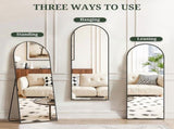 59"x16" Arched Full Length Mirror Freestanding Full Body Floor Mirror, Black 01099896