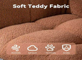 Teddy Fabric Wingback Glider Rocker with Side Storage Pocket, Soft Comfy Nursing Rocking Chair, 68696163