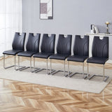 Black PU Dining Chair Set.Uniquely designed black dining chairs. PU material, paired with silver W2920P225024
