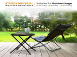 18 inch Folding Side Table, Metal Steel Outdoor Round Coffee Table with Flower Cutouts for 23715014