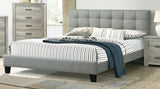 Contemporary 1pc Eastern King Size Bed Grey Polyfiber Tufted Headboard Platform Bedframe Bedroom B011P243665