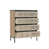 4 Drawer Storage Cabinet,Freestanding Cabinet,Bedroom Clothing Storage,Large Capacity,Modern W2673P208644