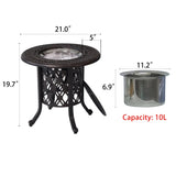 Hand Brushed Patina/Bronze Cast Aluminum, Food Grade 304 Stainless Steel Ice Bucket/Pail Table Set 23002426