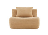 Armless Sofa W/Pillow Teddy Fabric-Camel W714P357227