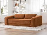 71" 2-in-1 Pull Out Foldable Loveseat Sofa Bed with Armrest & Backrest Pillows, Convertible Chenille W3118P388900