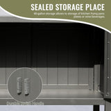 Outdoor Kitchen Island with Storage, Aluminum Kitchen Storage Island Outdoor Grill Table, W1859P171948