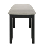 1pc Black Gray Bench Dining Room Fabric Upholstery Kitchen Dining Wooden Furniture B011P264143